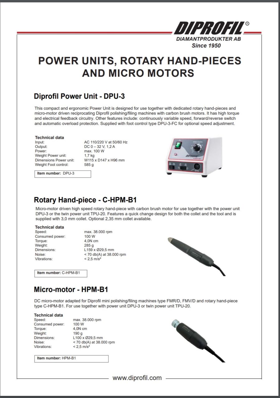 Power Units & Machine Accessories Diprofil